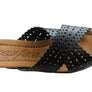 New Face Tory Womens Leather Wedge Slides Sandals Made In Brazil