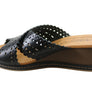 New Face Tory Womens Leather Wedge Slides Sandals Made In Brazil