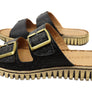 Orizonte Relaxa Womens European Leather Adjustable Slides Sandals