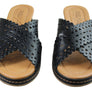 New Face Tory Womens Leather Wedge Slides Sandals Made In Brazil