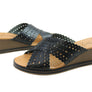 New Face Tory Womens Leather Wedge Slides Sandals Made In Brazil