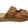 Orizonte Relaxa Womens European Leather Adjustable Slides Sandals