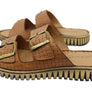 Orizonte Relaxa Womens European Leather Adjustable Slides Sandals