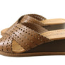 New Face Tory Womens Leather Wedge Slides Sandals Made In Brazil