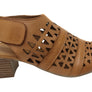 Orizonte Lexy Womens Comfortable European Leather Mid Heel Sandals