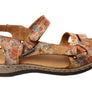 Orizonte Floral Womens Comfortable European Leather Sandals