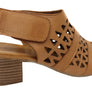Orizonte Lexy Womens Comfortable European Leather Mid Heel Sandals