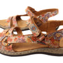 Orizonte Floral Womens Comfortable European Leather Sandals