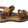 Orizonte Floral Womens Comfortable European Leather Sandals