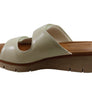Usaflex Brooke Womens Comfort Leather Slides Sandals Made In Brazil