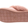 Dearfoams Womens Comfortable Dahlia Rib Knit Scuff Slippers