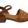Orizonte Karriner Womens European Leather Low Heel Sandals