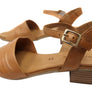 Orizonte Karriner Womens European Leather Low Heel Sandals