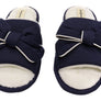 Dearfoams Womens Comfortable Lydia Pajama Slide With Bow Slippers