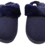 Dearfoams Womens Comfortable Dahlia Rib Knit Scuff Slippers