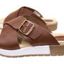 Pegada Gianna Womens Comfort Leather Slides Sandals Made In Brazil