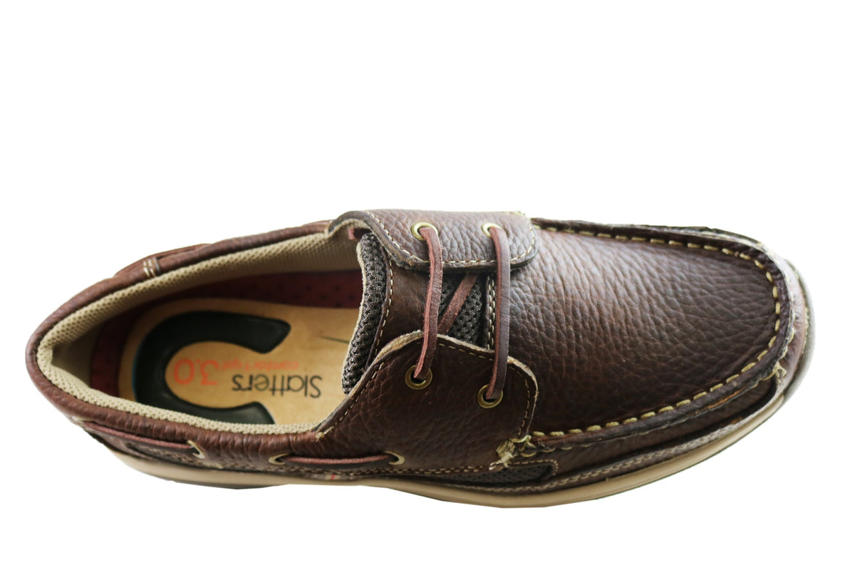 New Slatters Footwear Shackle leather Boat shoes men's Slatters Shoes Shackle eB