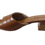 Usaflex Mimosa Womens Comfortable Leather Low Heel Slides Sandals
