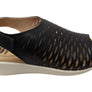 Scholl Orthaheel Tulsa Womens Comfortable Leather Wedge Sandals