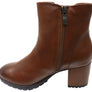 Caprice Jessie Womens Extra Wide Comfort Mid Heel Leather Ankle Boots