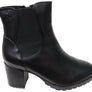 Caprice Jessie Womens Extra Wide Comfort Mid Heel Leather Ankle Boots