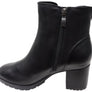 Caprice Jessie Womens Extra Wide Comfort Mid Heel Leather Ankle Boots