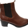 Caprice Jade Womens Comfort Mid Heel Leather Wide Fit Ankle Boots