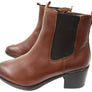 Caprice Jade Womens Comfort Mid Heel Leather Wide Fit Ankle Boots