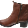 Caprice Jade Womens Comfort Mid Heel Leather Wide Fit Ankle Boots