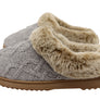 Dearfoams Womens Comfortable Hannah Chenille Knit Clog Slippers