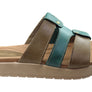 Pegada Dee Dee Womens Comfort Leather Slides Sandals Made In Brazil