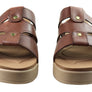 Pegada Dee Dee Womens Comfort Leather Slides Sandals Made In Brazil