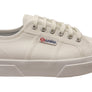 Superga Womens 2740 Platform Tumbled Leather Lace Up Shoes