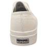 Superga Womens 2740 Platform Tumbled Leather Lace Up Shoes