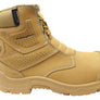 KingGee Mens Bennu Pro 6 Comfortable Leather Work Boots Wheat