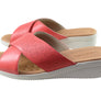 Usaflex Ginni Womens Comfort Leather Slides Sandals Made In Brazil