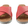 Usaflex Ginni Womens Comfort Leather Slides Sandals Made In Brazil
