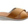 Usaflex Ginni Womens Comfort Leather Slides Sandals Made In Brazil