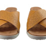 Usaflex Ginni Womens Comfort Leather Slides Sandals Made In Brazil