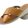 Usaflex Ginni Womens Comfort Leather Slides Sandals Made In Brazil