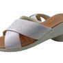 Usaflex Ginni Womens Comfort Leather Slides Sandals Made In Brazil