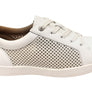 Homyped Womens Lotti Lace White Leather Wide Fit Casual Shoes