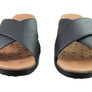 Usaflex Ginni Womens Comfort Leather Slides Sandals Made In Brazil
