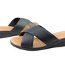 Usaflex Ginni Womens Comfort Leather Slides Sandals Made In Brazil