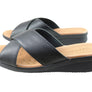 Usaflex Ginni Womens Comfort Leather Slides Sandals Made In Brazil