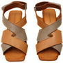 Orizonte Rossie Womens European Comfortable Low Heel Leather Sandals