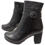 Orizonte Vello Womens European Comfortable Leather Heeled Ankle Boots