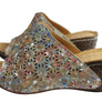 Orizonte Deb Womens European Leather Comfortable Wedge Slide Sandals