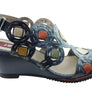 J Gean Sonya Womens Comfortable Leather Wedge Sandals Made In Brazil