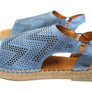 Orizonte Katrina Womens European Leather Comfort Espadrille Sandals